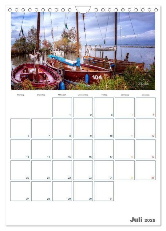 Produktbild: Am Steinhuder Meer / Planer (Wandkalender 2026 DIN A4 hoch), CALVENDO Monatskalender