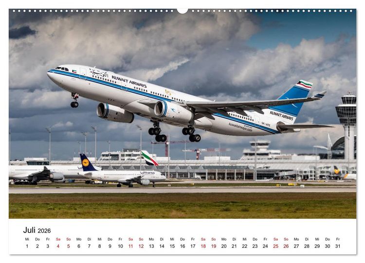 Produktbild: Planespotting am Flughafen M&uuml;nchen (hochwertiger Premium Wandkalender 2026 DIN A2 quer), Kunstdruck in Hochglanz