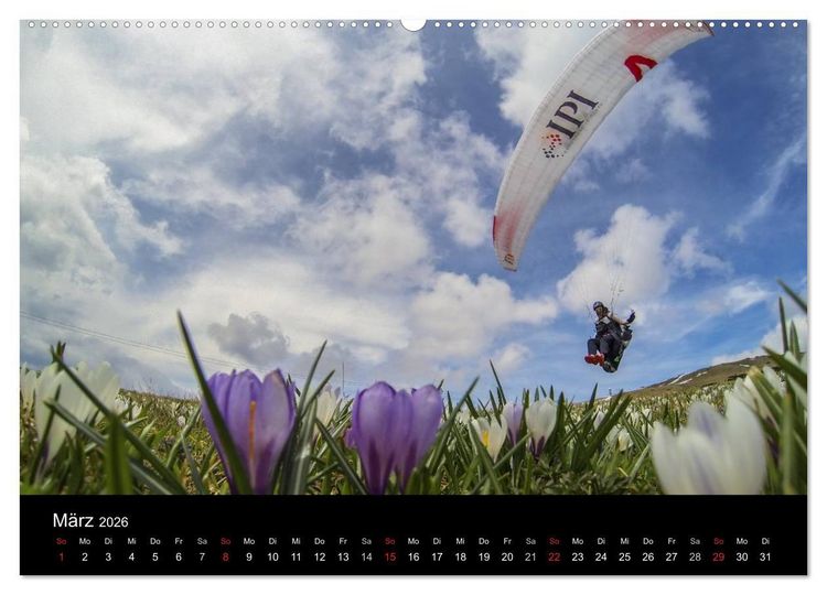 Produktbild: Paragliding - zwischen Himmel und Erde (Wandkalender 2026 DIN A2 quer), CALVENDO Monatskalender