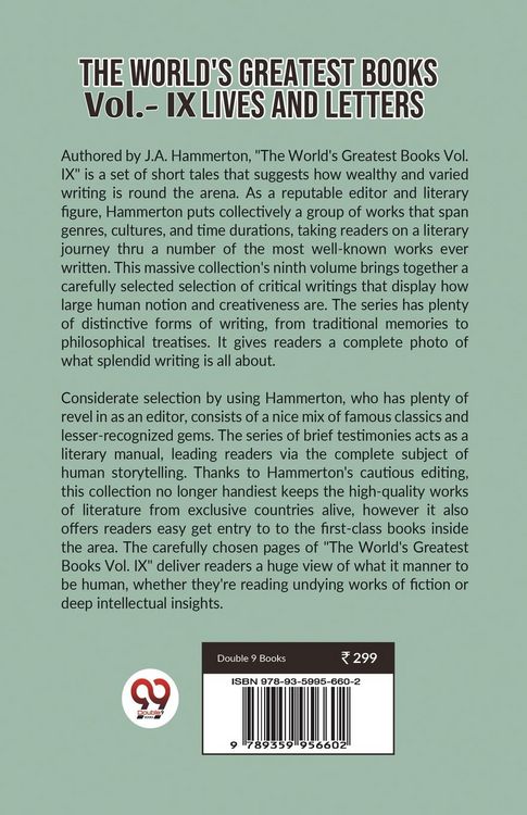 Produktbild: The World's Greatest Books Vol.- Ix Lives and Letters