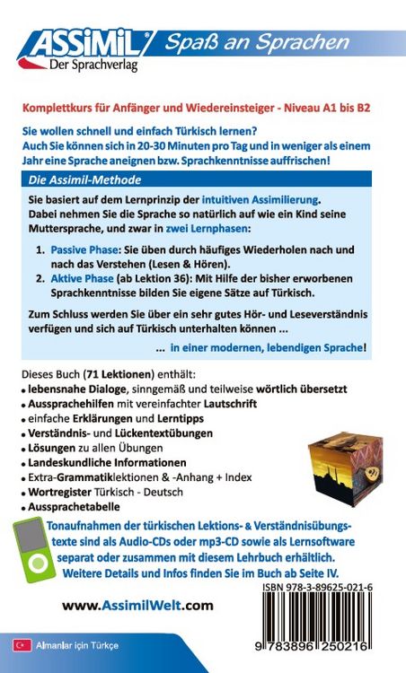 Produktbild: ASSiMiL Selbstlernkurs f&uuml;r Deutsche / Assimil T&uuml;rkisch ohne M&uuml;he