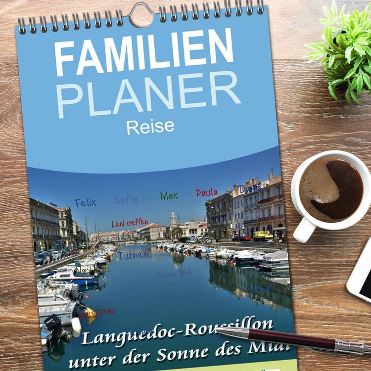 Produktbild: Familienplaner 2026 - Languedoc-Roussillon - unter der Sonne des Midi mit 5 Spalten (Wandkalender, 21 x 45 cm) CALVENDO