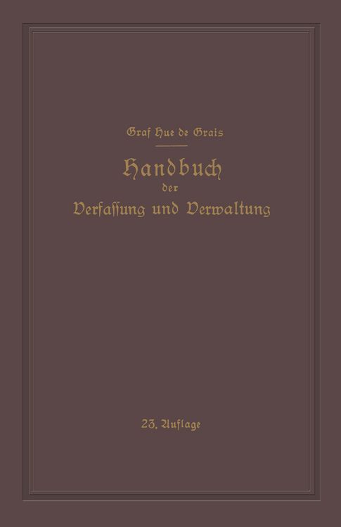 Produktbild: Handbuch der Verfassung und Verwaltung in Preussen und dem Deutschen Reiche