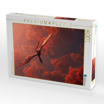 Produktbild: CALVENDO Puzzle Feuerflug - Der Drache &uuml;ber dem Herbstwald | 1000 Teile Lege-Gr&ouml;&szlig;e 64x48cm Foto-Puzzle f&uuml;r gl&uuml;ckliche Stunden