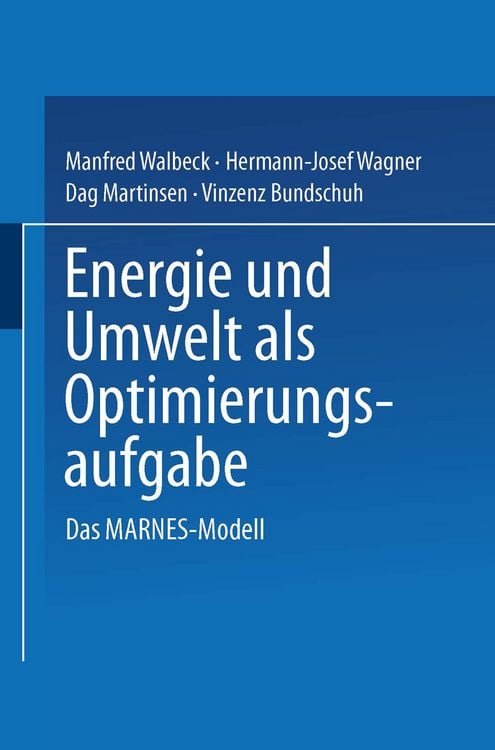 Produktbild: Energie und Umwelt als Optimierungsaufgabe