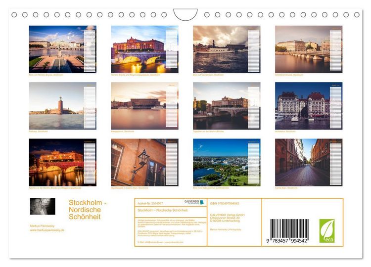 Produktbild: Stockholm - Nordische Sch&ouml;nheit (Wandkalender 2026 DIN A4 quer), CALVENDO Monatskalender
