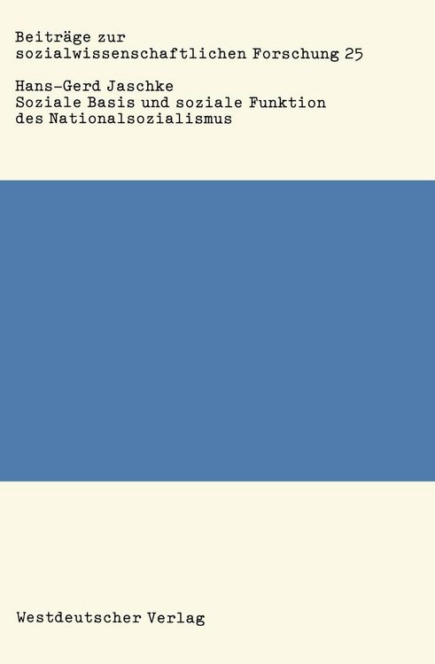 Produktbild: Soziale Basis und soziale Funktion des Nationalsozialismus