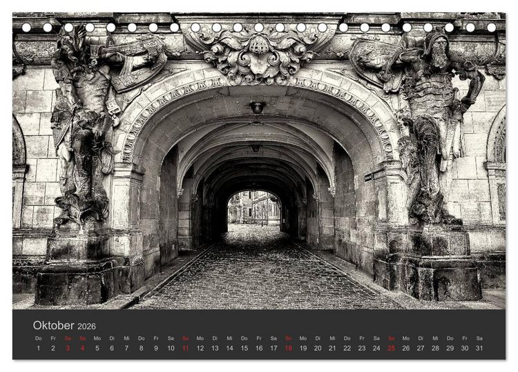 Produktbild: Dresden Schwarz Weiss 2026 (Tischkalender 2026 DIN A5 quer), CALVENDO Monatskalender