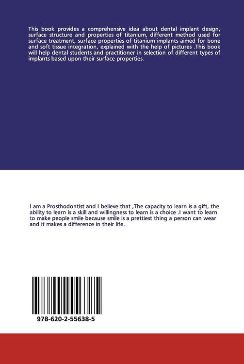 Produktbild: Surface Treatment of Titanium Implant and Dental Implant Design