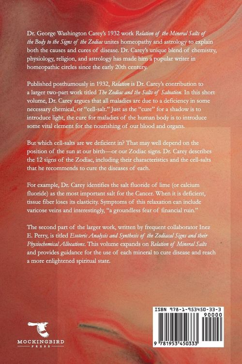 Produktbild: Relation of the Mineral Salts of the Body to the Signs of the Zodiac