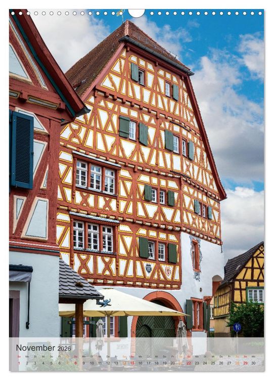 Produktbild: Stadtbummel in Ladenburg - Die R&ouml;mer- und Fachwerk-Stadt (Wandkalender 2026 DIN A3 hoch), CALVENDO Monatskalender