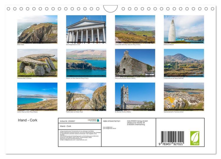 Produktbild: Irland - Cork (Wandkalender 2026 DIN A4 quer), CALVENDO Monatskalender