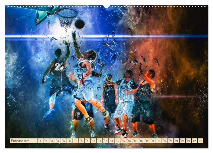 Produktbild: Basketball extrem (hochwertiger Premium Wandkalender 2026 DIN A2 quer), Kunstdruck in Hochglanz