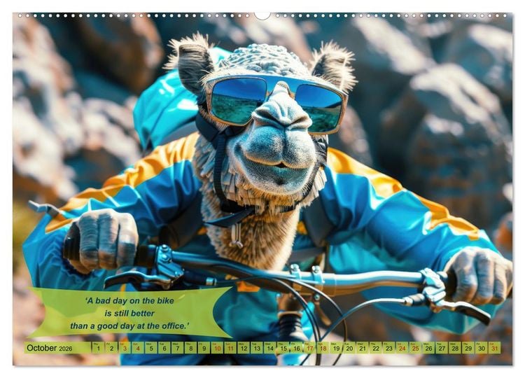Produktbild: Funny charming animals on a bicycle (Wall Calendar 2026 DIN A2 landscape), CALVENDO 12 Month Wall Calendar