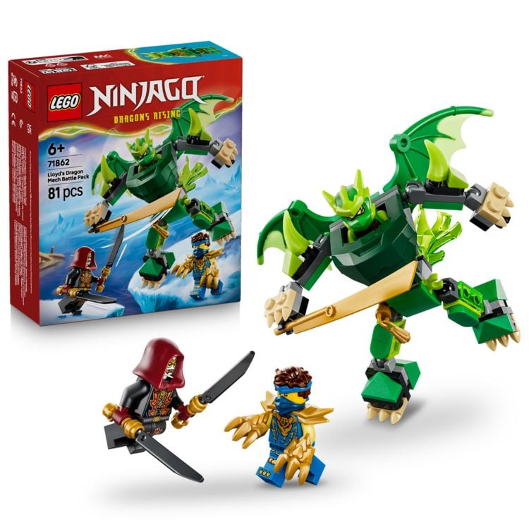 Produktbild: LEGO NINJAGO 71862 Lloyds Drachen-Mech Battle Set, Spielset mit Actionfigur und 3 Minifiguren