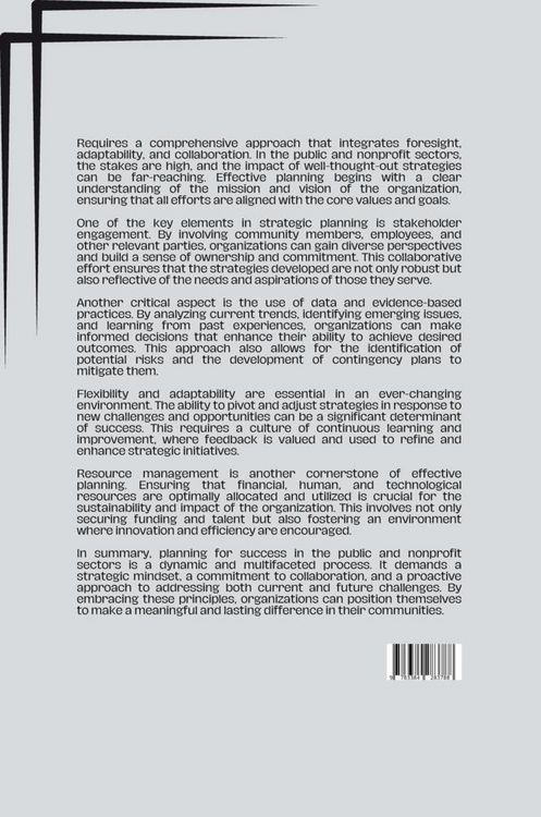 Produktbild: The Strategic Imperative: Planning for Success in Public and Nonprofit Sectors