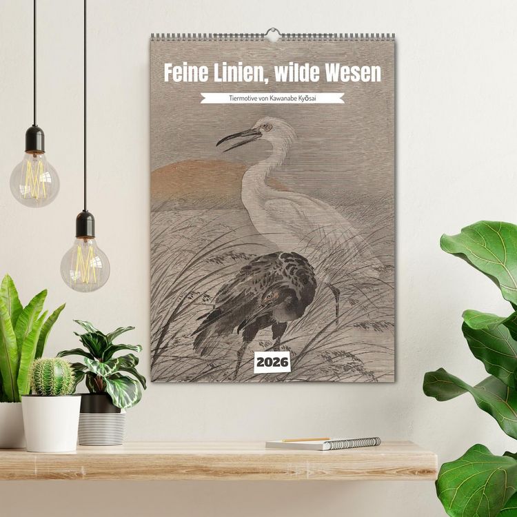 Produktbild: Feine Linien, wilde Wesen (Wandkalender 2026 DIN A2 hoch), CALVENDO Monatskalender