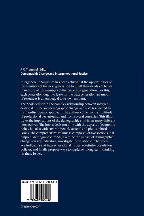 Produktbild: Demographic Change and Intergenerational Justice