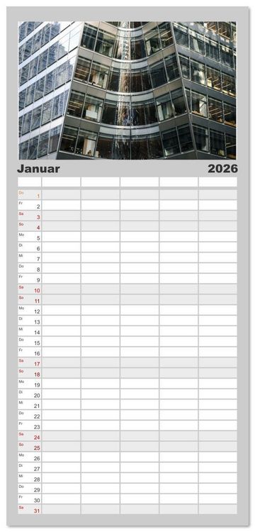 Produktbild: Familienplaner 2026 - Fassadenpoesie &ndash; Muster & Strukturen aus New York mit 5 Spalten (Wandkalender, 21 x 45 cm) CALVENDO