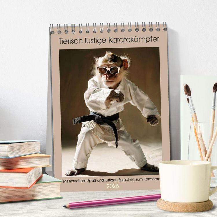 Produktbild: Tierisch lustige Karatek&auml;mpfer (Tischkalender 2026 DIN A5 hoch), CALVENDO Monatskalender