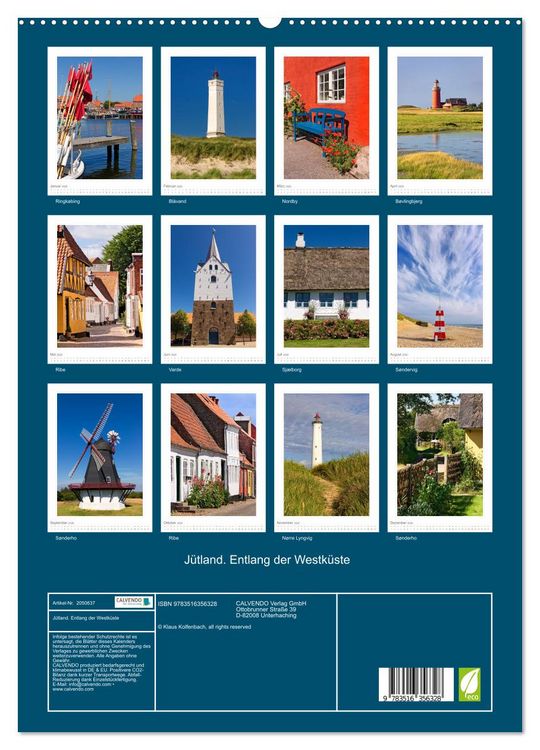 Produktbild: J&uuml;tland. Entlang der Westk&uuml;ste (Wandkalender 2026 DIN A2 hoch), CALVENDO Monatskalender