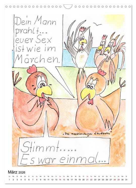 Produktbild: Das mecklenburger Landhuhn (Wandkalender 2026 DIN A3 hoch), CALVENDO Monatskalender