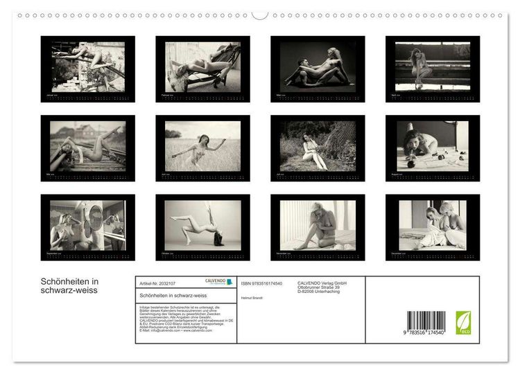 Produktbild: Sch&ouml;nheiten in schwarz-weiss (hochwertiger Premium Wandkalender 2026 DIN A2 quer), Kunstdruck in Hochglanz