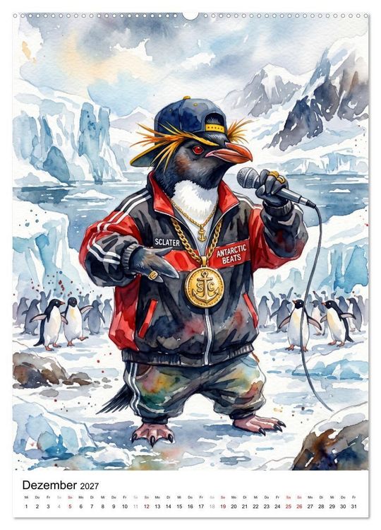 Produktbild: Coole Pinguine (Wandkalender 2027 DIN A2 hoch), CALVENDO Monatskalender