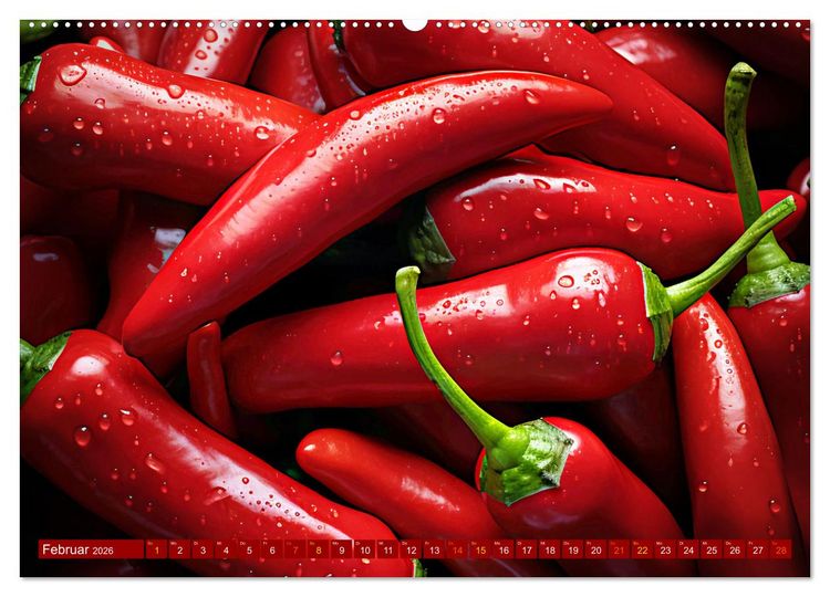 Produktbild: ROT - Gem&uuml;se und Obst - Voller Power (Wandkalender 2026 DIN A2 quer), CALVENDO Monatskalender