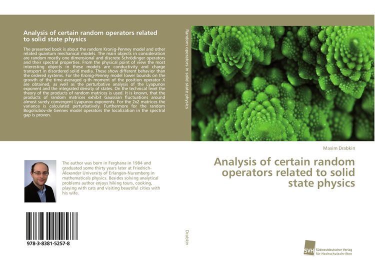 Produktbild: Analysis of certain random operators related to solid state physics