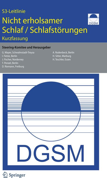 Produktbild: S 3-Leitlinie. Nicht erholsamer Schlaf - Schlafst&ouml;rungen