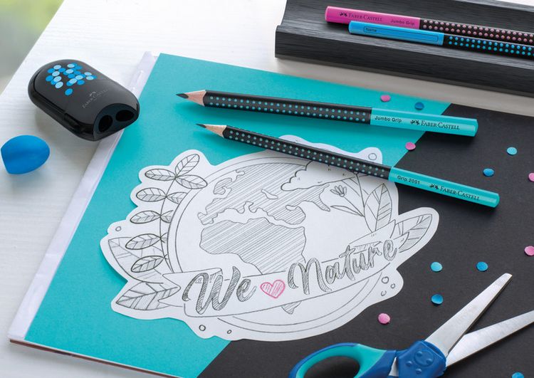 Produktbild: Faber-Castell Bleistift Jumbo Grip Two sw/t&uuml;rkis