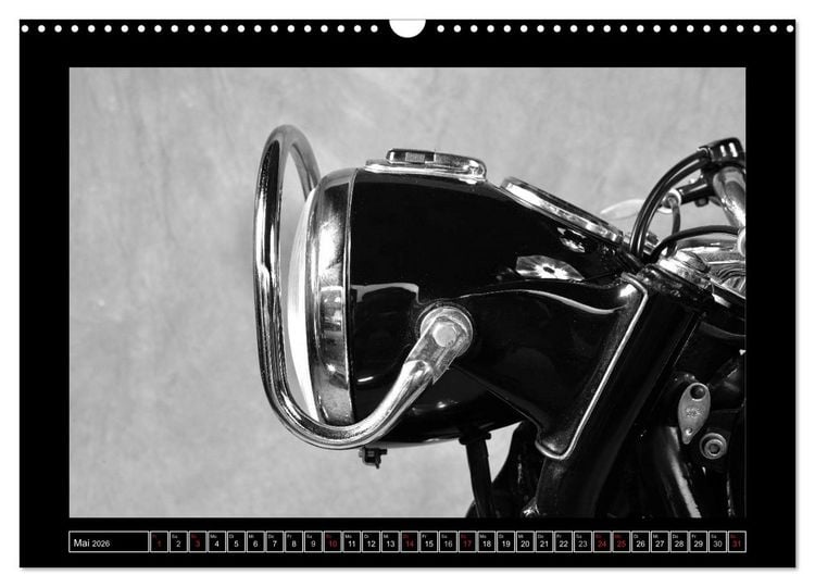 Produktbild: BMW R69S in schwarzweiss (Wandkalender 2026 DIN A3 quer), CALVENDO Monatskalender