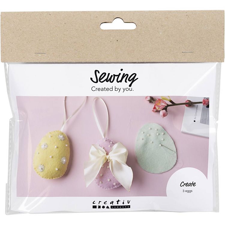 Produktbild: Creativ Company Mini Kreativ Set N&auml;hen, Ostereier, Pastellfarben