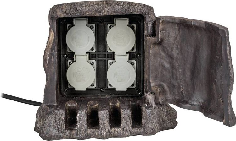Produktbild: Heitronic 37500 Gartensteckdose 4fach Braun