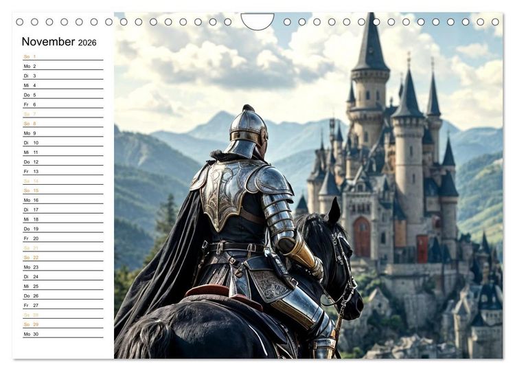 Produktbild: Rittertum und Mythos &ndash; Das Zeitalter der Ehre (Wandkalender 2026 DIN A4 quer), CALVENDO Monatskalender