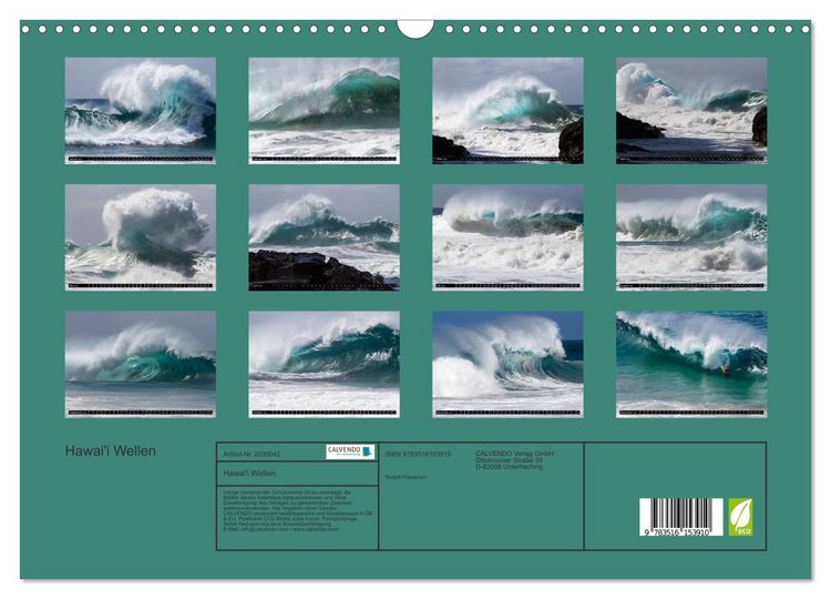 Produktbild: Hawai'i Wellen (Wandkalender 2026 DIN A3 quer), CALVENDO Monatskalender