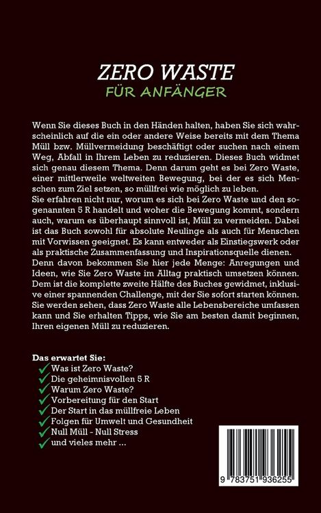 Produktbild: Zero Waste f&uuml;r Anf&auml;nger: Wie Sie M&uuml;ll im Alltag vermeiden, plastikfrei leben und