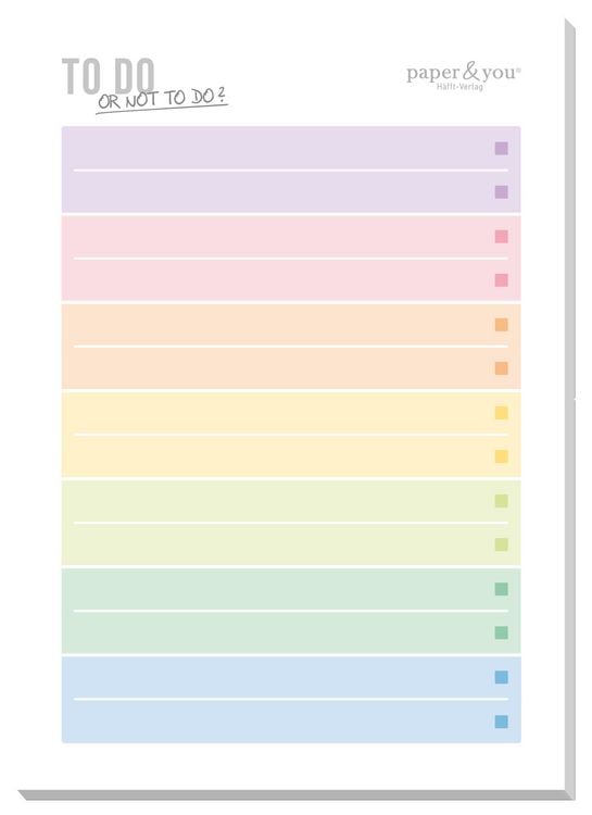 Produktbild: Paper&you Block A6 To-do [Rainbow]