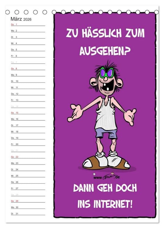 Produktbild: Trumix Cartoons - Autsch, das tut weh! (Tischkalender 2026 DIN A5 hoch), CALVENDO Monatskalender