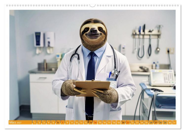 Produktbild: Faultiere im Beruf (hochwertiger Premium Wandkalender 2027 DIN A2 quer), Kunstdruck in Hochglanz