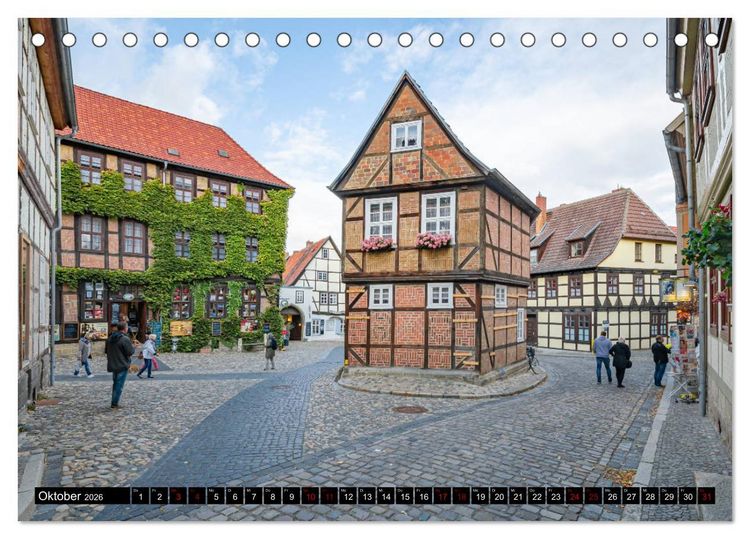 Produktbild: Fachwerkstadt Quedlinburg (Tischkalender 2026 DIN A5 quer), CALVENDO Monatskalender