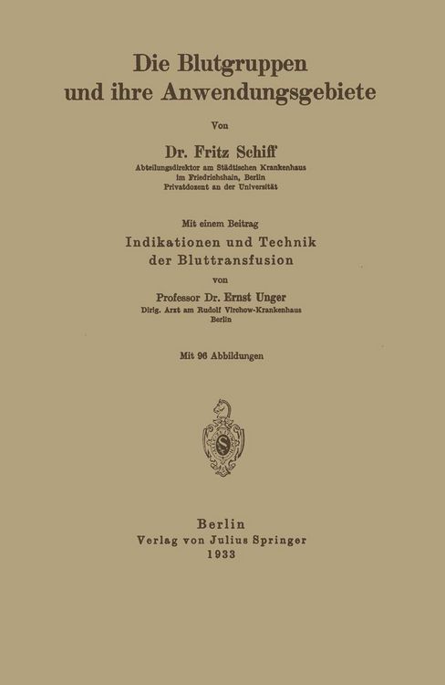 Produktbild: Die Blutgruppen und ihre Anwendungsgebiete