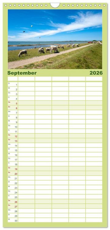 Produktbild: Familienplaner 2026 - Fehmarn - "fe mer" nat&uuml;rlich "am Meer gelegen" mit 5 Spalten (Wandkalender, 21 x 45 cm) CALVENDO