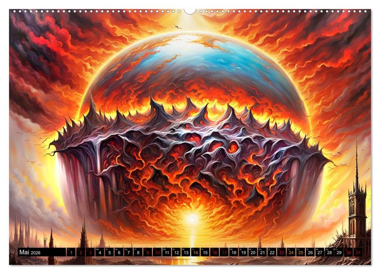 Produktbild: Zukunftsvisionen Wenn die Sonne zum Feind wird (hochwertiger Premium Wandkalender 2026 DIN A2 quer), Kunstdruck in Hochglanz