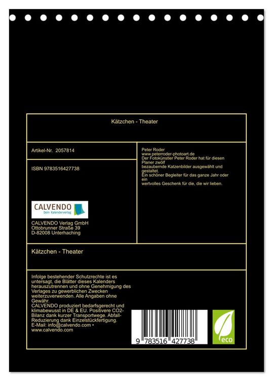 Produktbild: K&auml;tzchen - Theater (Tischkalender 2026 DIN A5 hoch), CALVENDO Monatskalender