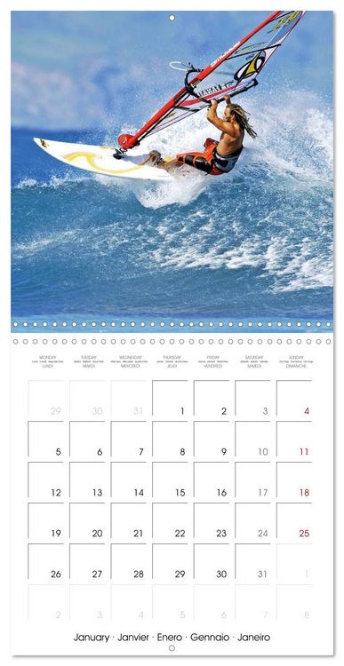 Produktbild: Fun sports edition: Windsurfing - water, waves and air (Wall Calendar 2026 12 &times; 12 Inch) CALVENDO 12 Month Wall Calendar