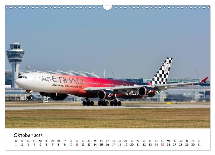 Produktbild: Airliner in M&uuml;nchen / 2026 (Wandkalender 2026 DIN A3 quer), CALVENDO Monatskalender