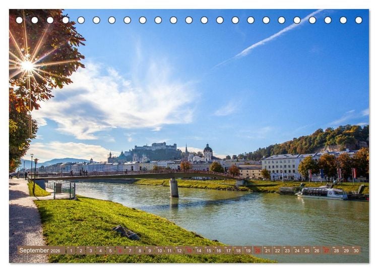 Produktbild: Es flie&szlig;t die Salzach (Tischkalender 2026 DIN A5 quer), CALVENDO Monatskalender