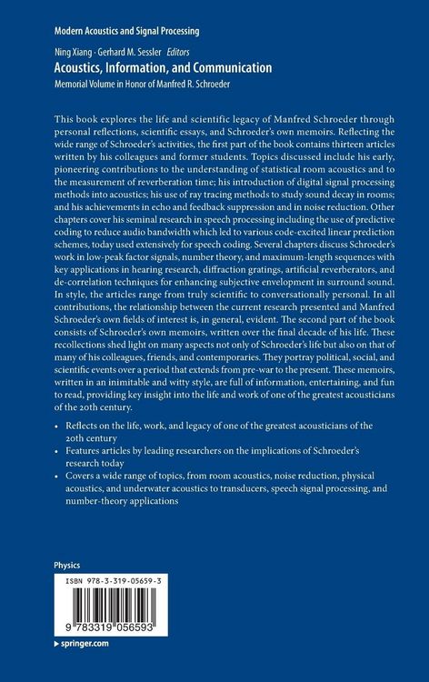 Produktbild: Acoustics, Information, and Communication
